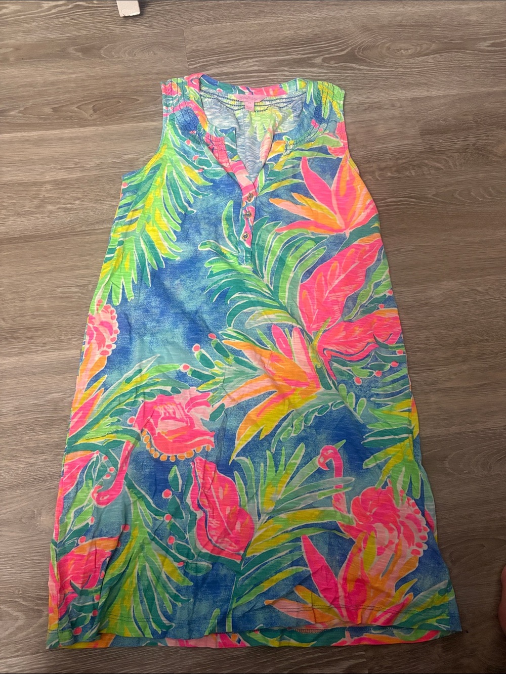 Lilly Pulitzer Multicolor Tropical Print Dress - Pink, Blue & Green